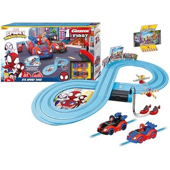 Circuit de course Spidey - It's Spidey Time!, Longueur 2,4 m, Echelle des voitures 1/50, Carrera First, Des 3 ans