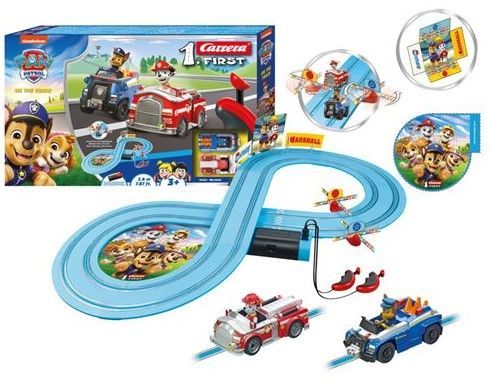 Circuit de course PAT'PATROUILLE, Longueur 2,4 m, Echelle des voitures 1/50, Carrera First, Des 3 ans