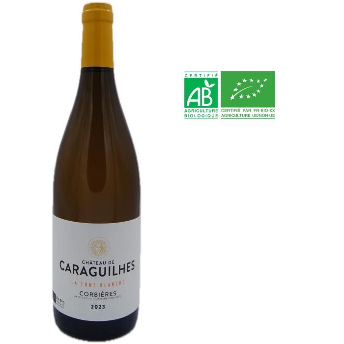 Ch‚teau des Caraguilhes CuvÈe La Font Blanche 2023 Corbieres - Vin blanc de Languedoc-Roussillon - Bio