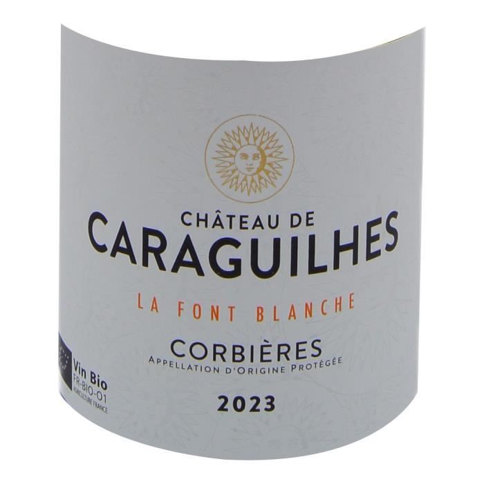 Ch‚teau des Caraguilhes CuvÈe La Font Blanche 2023 Corbieres - Vin blanc de Languedoc-Roussillon - Bio