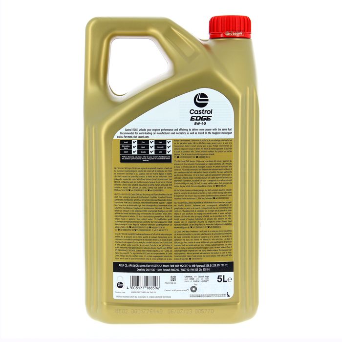 CASTROL EDGE 5W-40 5L - huile moteur 5W40
