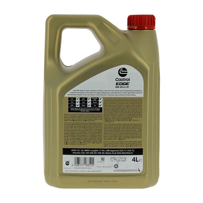 Huile moteur - CASTROL - EDGE 0W-20 LL IV - 4L