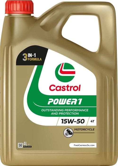 Huile moteur - CASTROL Power 1 4T 15W-50 - 4L - 15W50