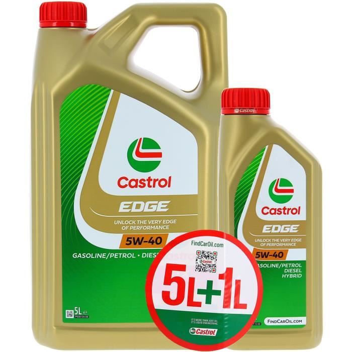 Huile Moteur - CASTROL EDGE - 5W-40 - 5L+1L - Offre spéciale
