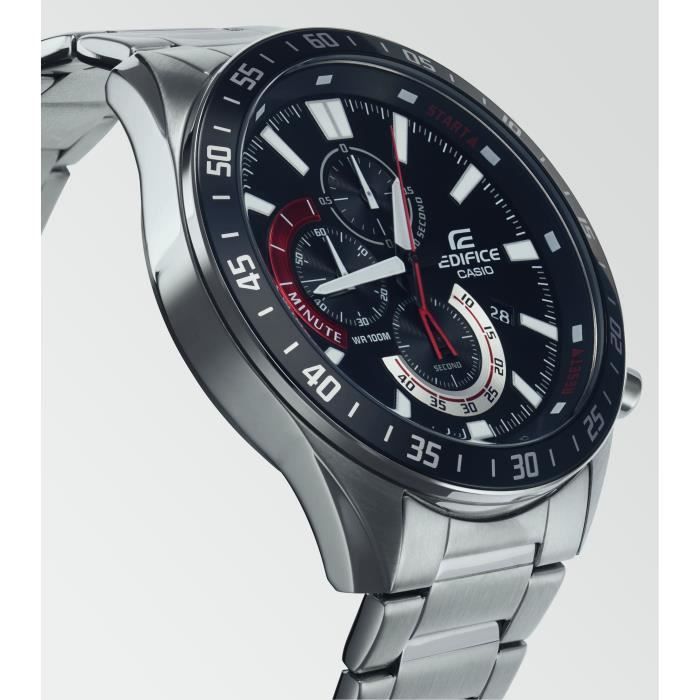 Montre CASIO EDIFICE en acier inoxydable, gris - Etanche 10 ATM - Mouvement quartz