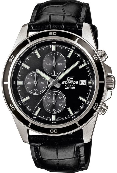 Montre - CASIO - EDIFICE - Cuir vÈritable - Noir - …tanchÈitÈ 10 Atm