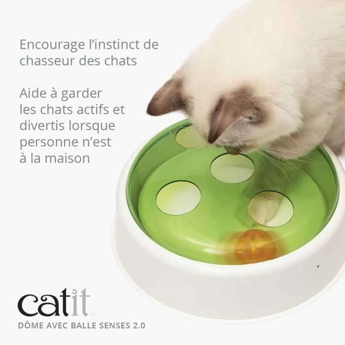 Jouet pour chat - CATIT - Senses 2.0 - Dôme avec balle - Plaque pivotante - Capteur de mouvement