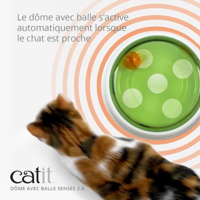 Jouet pour chat - CATIT - Senses 2.0 - Dôme avec balle - Plaque pivotante - Capteur de mouvement