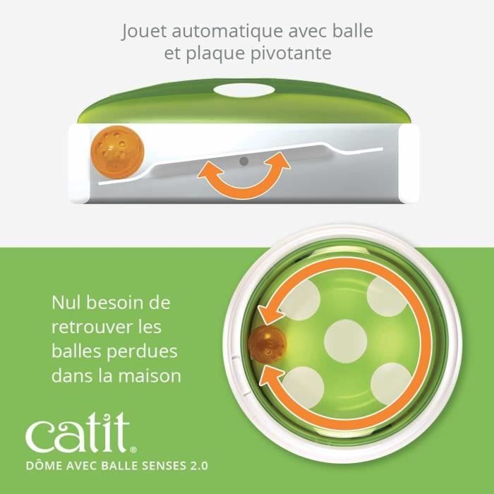 Jouet pour chat - CATIT - Senses 2.0 - Dôme avec balle - Plaque pivotante - Capteur de mouvement