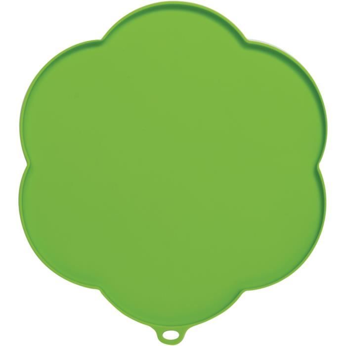 Tapis de protection pour fontaine ou gamelle - Catit - Silicone antidérapant - Forme de fleur - Vert