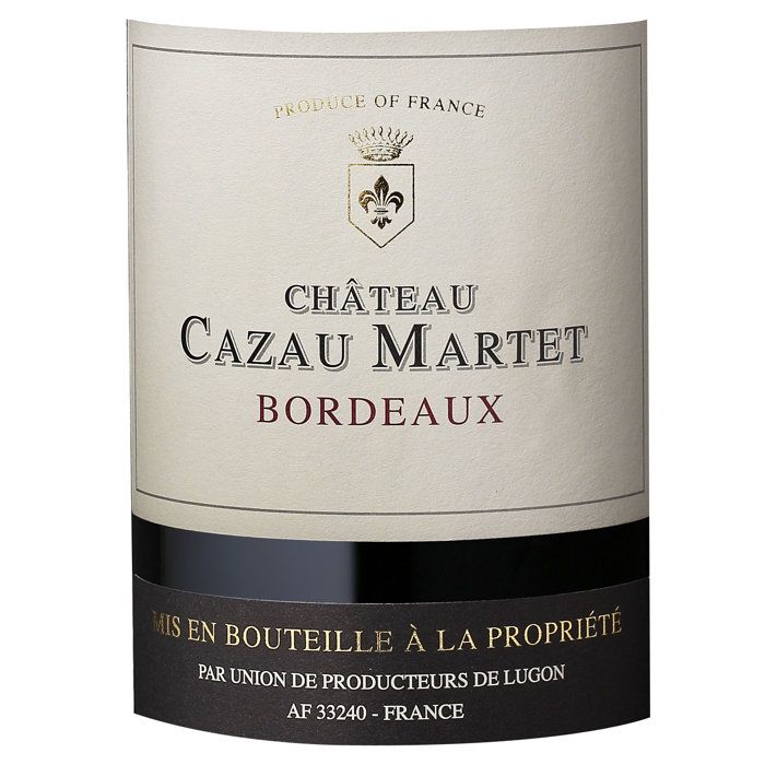 Château Cazau Martet 2020 Bordeaux - Vin rouge de Bordeaux - Bio