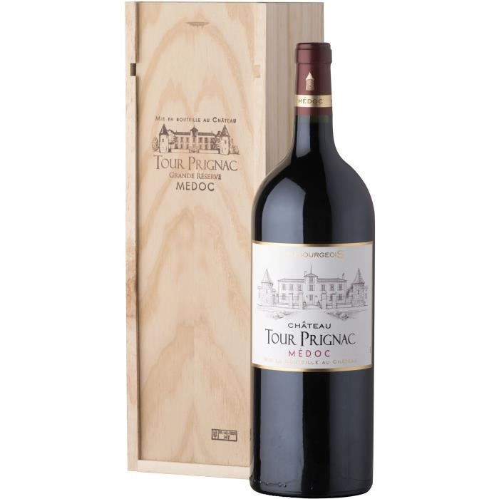 Magnum Coffret Cadeau Caisse - Château Tour Prignac Médoc Cru Bourgeois - Vin Rouge de Bordeaux 2022