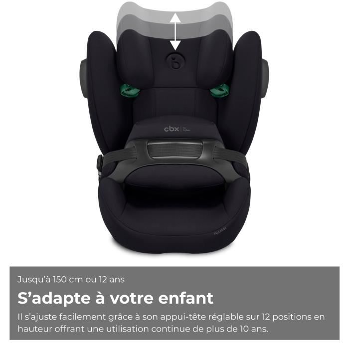 Siege auto Pallas B3 i-size Cbx by Cybex - 76 a 150 cm - 9 a 50 kg - 15 mois a 12 ans - Noir