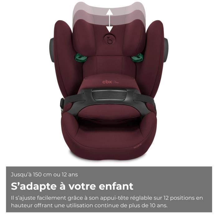 Siege auto Pallas B3 i-size Cbx by Cybex - 76 a 150 cm - 9 a 50 kg - 15 mois a 12 ans - Dark red