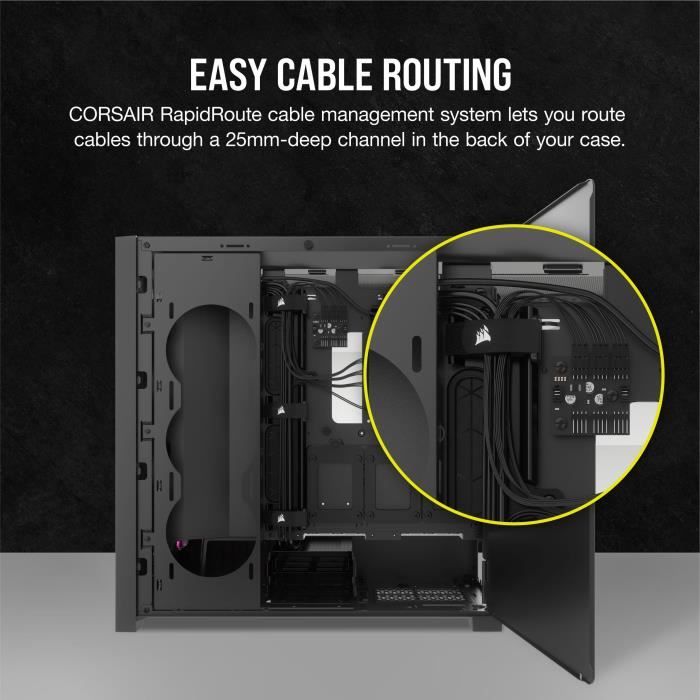 Boîtier PC - CORSAIR - FRAME 5000D RS ARGB Airflow - Moyen-tour - Noir - CC-9011309-WW