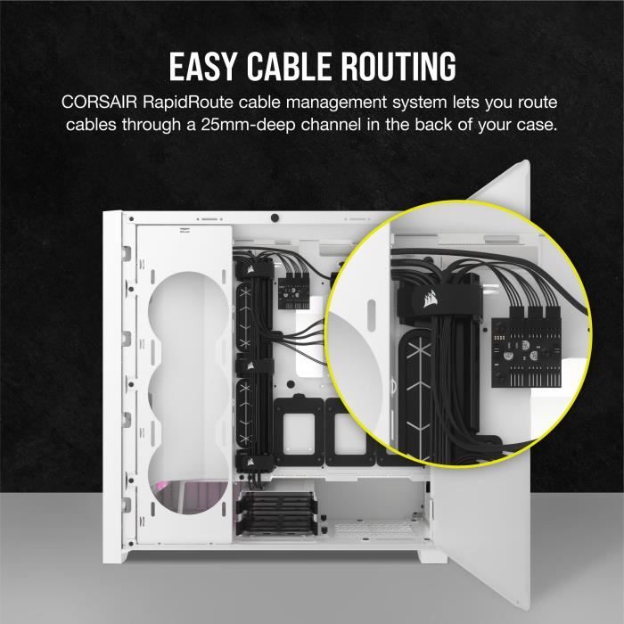 Boîtier PC - CORSAIR - FRAME 5000D RS ARGB Airflow - Moyen-tour - Blanc - CC-9011310-WW