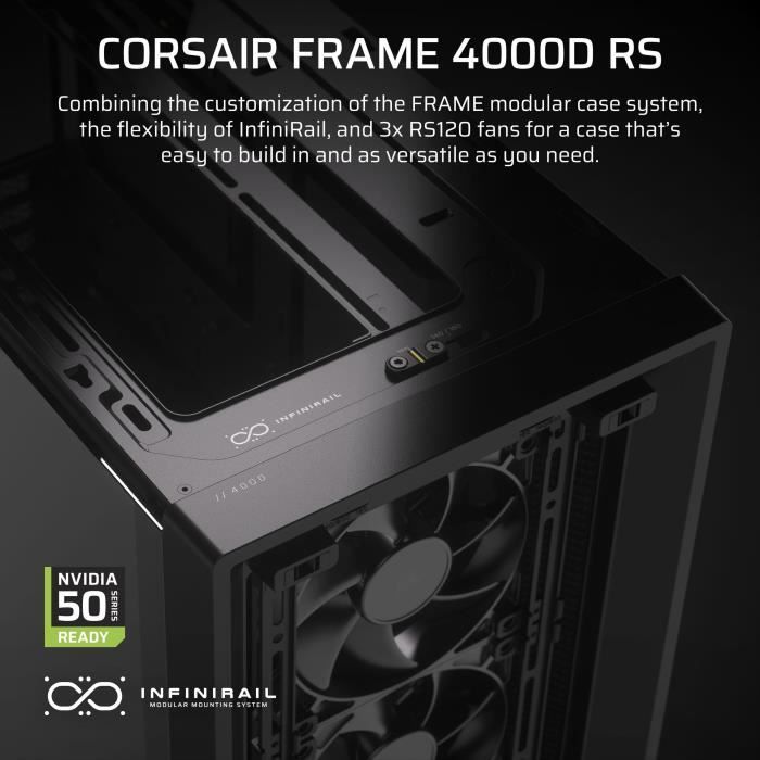 Boîtier PC - CORSAIR - FRAME 4000D RS - Moyen-tour - Noir - CC-9011312-WW