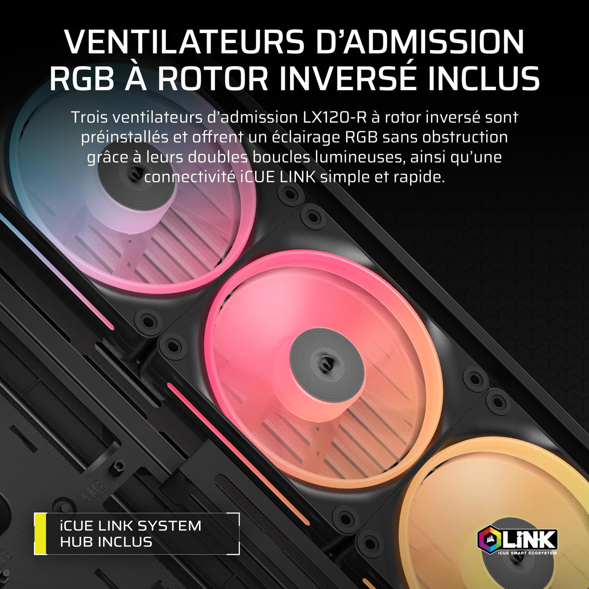 Boitier PC - CORSAIR - FRAME 4500X LX-R RGB Tempered Glass Mid-Tower - 2 radiateurs - Noir