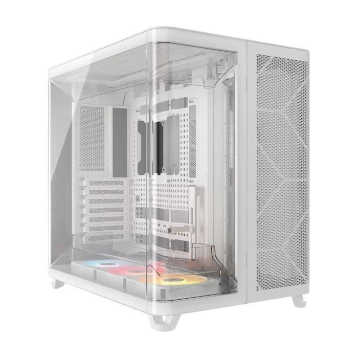 Boitier PC - CORSAIR - AIR 5400 RS-R ARGB Tempered Glass Mid-Tower - Ventilateurs RGB a rotor inversé - Blanc