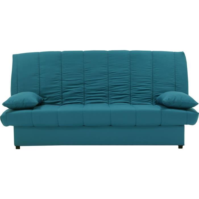 Banquette clic clac 3 places - Bleu canard - L 190 x P92 cm - MILA
