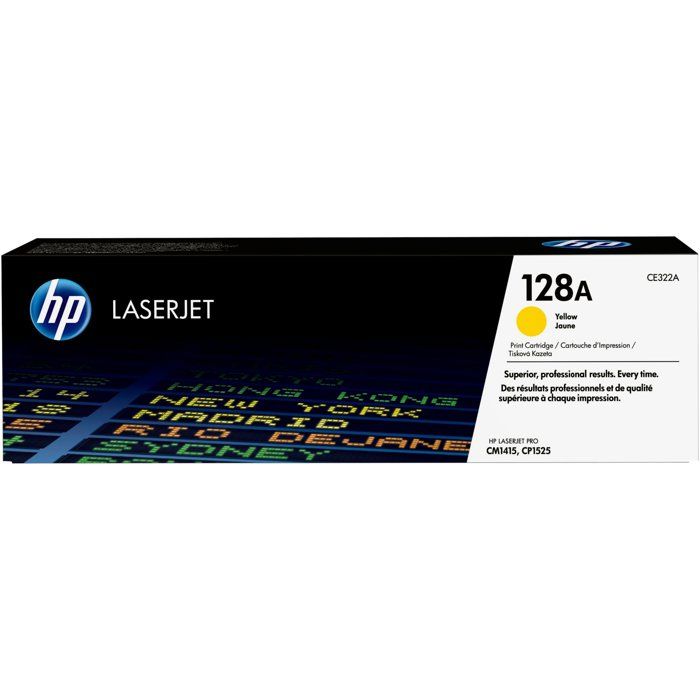 HP 128A Cartouche de Toner jaune authentique (CE322A) pour HP Color LaserJet CP1525/CM1415MFP
