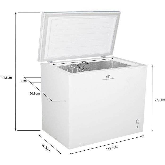 Congélateur coffre - CONTINENTAL EDISON - CECC291WD - Classe D - 291 L - 112,5 x 60,8 x 83,5 cm - Blanc