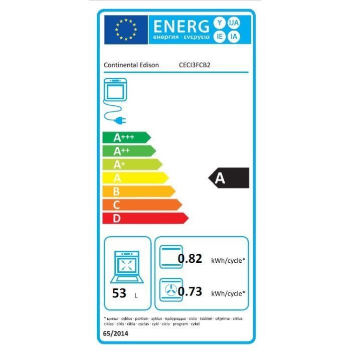 Cuisiniere a induction - CONTINENTAL EDISON - CECI3FCB2 - 4 feux - 50 x 85 x 60 cm - Noir