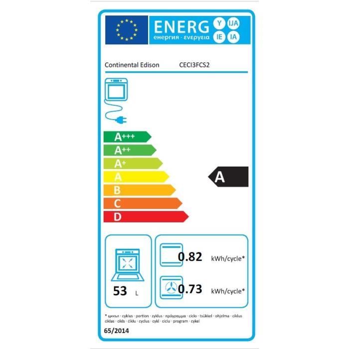 Cuisiniere a induction - CONTINENTAL EDISON - CECI3FCS2 - 4 feux - 50 x 85 x 60 cm - Noir