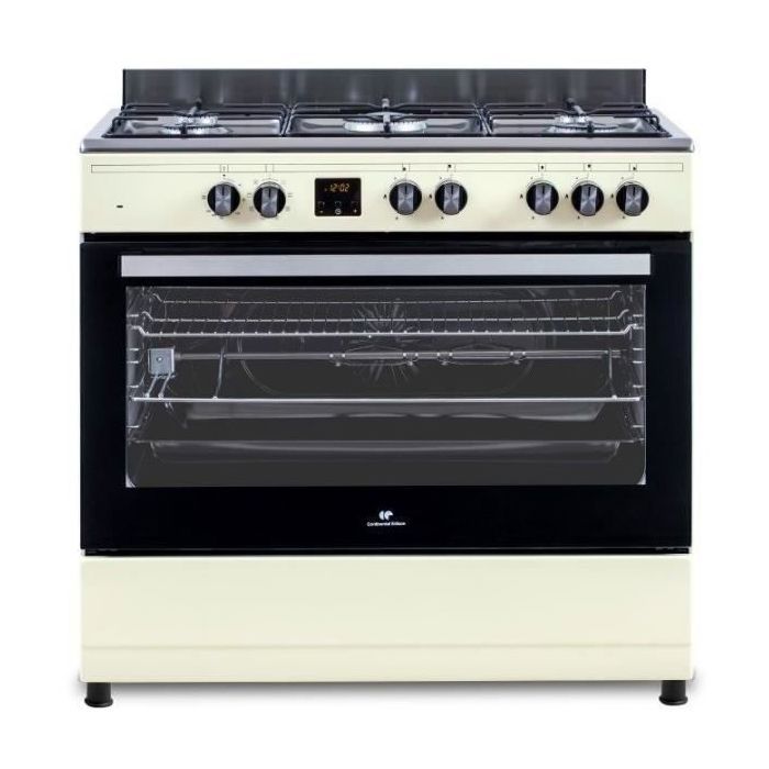 Cuisiniere piano four multifonctions catalyse - CONTINENTAL EDISON - CECP9060CD - 95 L - L90 x H85 cm - Creme / Inox
