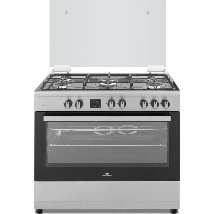 CONTINENTAL EDISON Cuisiniere piano four multifonctions catalyse 95L affichage digital L90 xH 85 cm INOX
