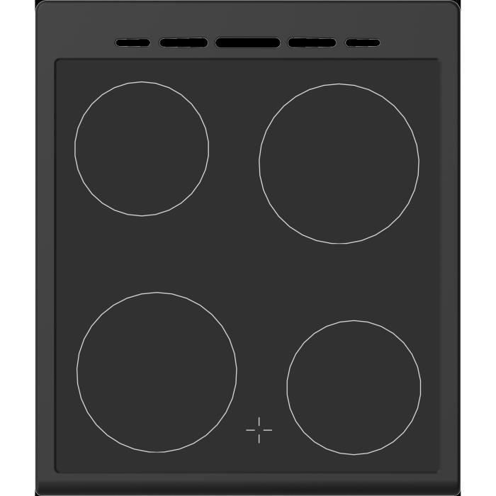Cuisiniere vitrocÈramique CONTINENTAL EDISON CECV50FCB - 4 feux - L49.5 x H82.7 xP58 cm - Noir