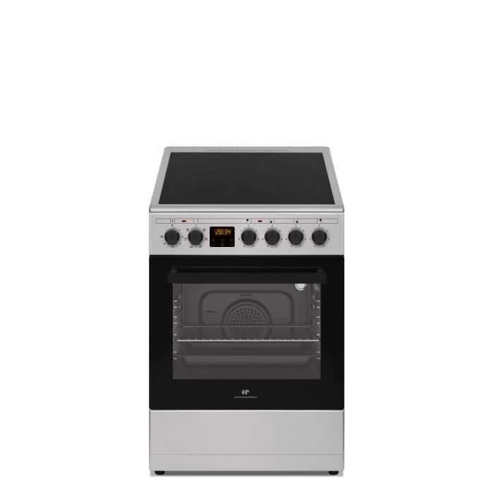 Cuisiniere vitrocÈramique CONTINENTAL EDISON CECV50FCS - 4 feux - L49.5 x H82.7 xP58 cm- Silver