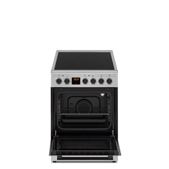 Cuisiniere vitrocÈramique CONTINENTAL EDISON CECV50FCS - 4 feux - L49.5 x H82.7 xP58 cm- Silver