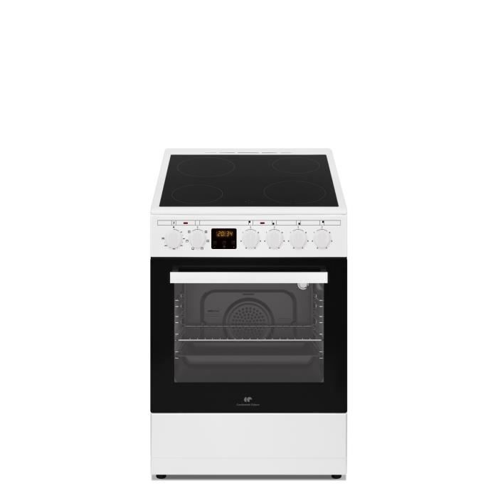 Cuisiniere vitrocÈramique CONTINENTAL EDISON CECV50FCW - 4 feux - L49.5 x H82.7 xP58 cm - Blanc