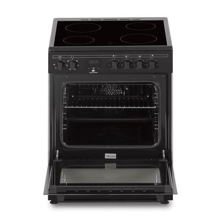 Cuisiniere vitrocÈramique CONTINENTAL EDISON CECV60FCB - 4 feux - L58,8 xP61 xH83 cm - Noir