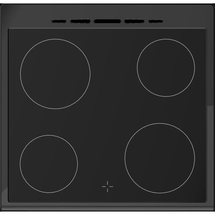 Cuisiniere vitrocÈramique CONTINENTAL EDISON CECV60FCB - 4 feux - L58,8 xP61 xH83 cm - Noir