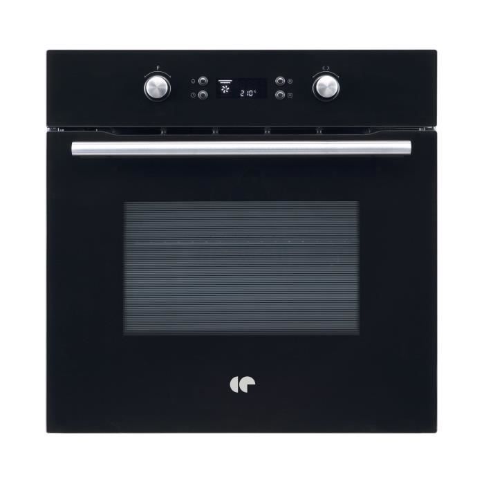 Four encastrable Pyrolyse - 65L - Chaleur tournante - CONTINENTAL EDISON - CEF65PB - Noir et inox - L59,5 x H59,5 x P 57,5 cm