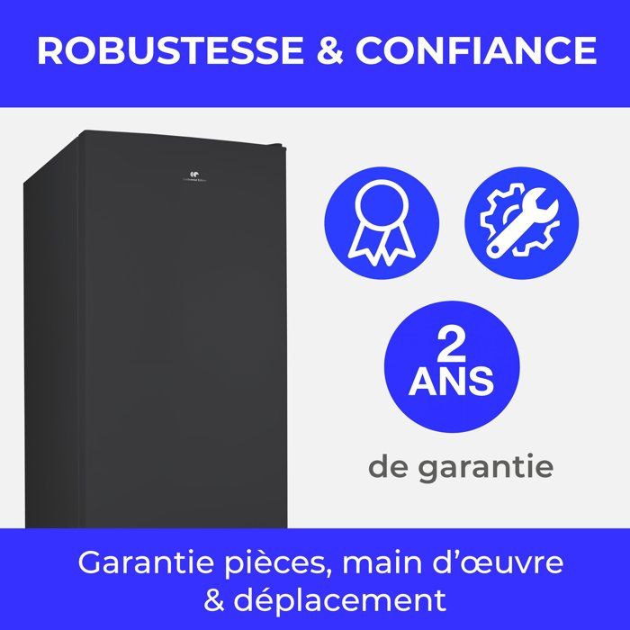 Réfrigérateur combiné - CONTINENTAL EDISON - CEFC225NFB -225L - Total No Frost(Sans givre) - Classe E - L48,5 x P60x H175 cm - Noir