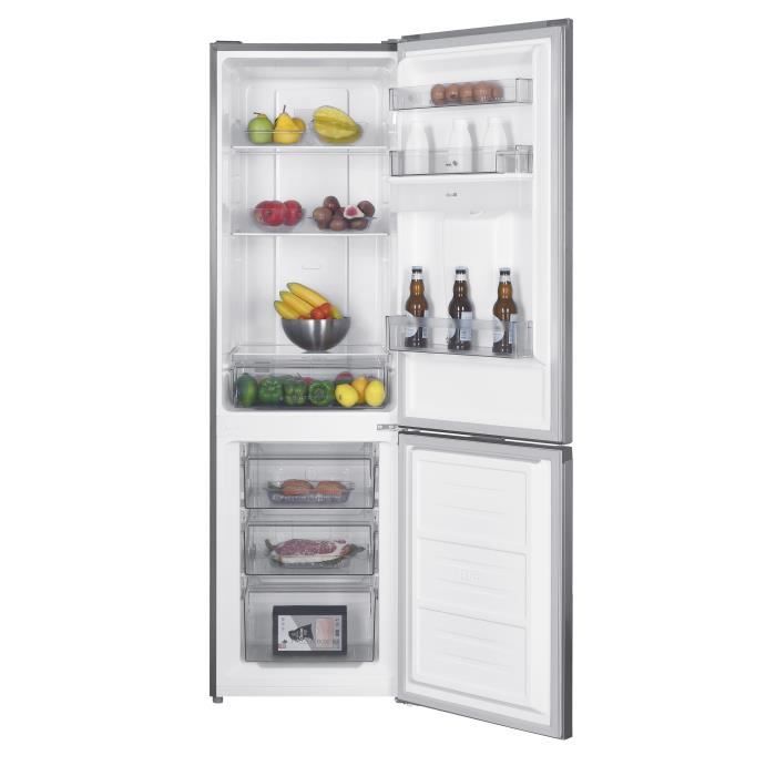 RÈfrigÈrateur congÈlateur bas CONTINENTAL EDISON - 251L -Total No Frost - Inox - L 55 cm x H 180 cm