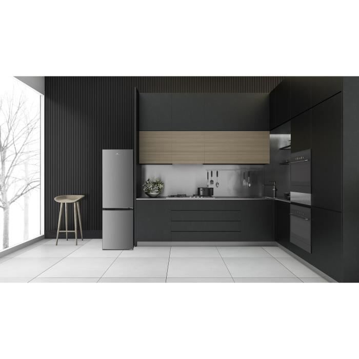 RÈfrigÈrateur congÈlateur bas CONTINENTAL EDISON CEFC251NFS - Sans givre (congÈlateur et rÈfrigÈrateur) - 253L - Classe E - Inox