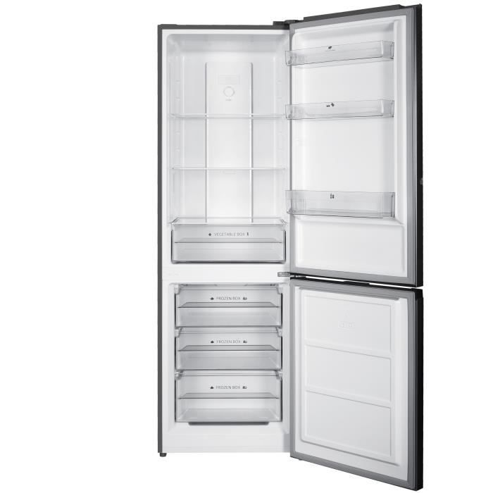 RÈfrigÈrateur congÈlateur bas CONTINENTAL EDISON - 293L - Total No Frost(Sans givre) - 39 dB - L60 cmxH186cm - inox