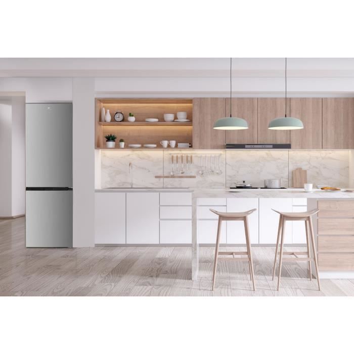 RÈfrigÈrateur congÈlateur bas CONTINENTAL EDISON - 293L - Total No Frost(Sans givre) - 39 dB - L60 cmxH186cm - inox