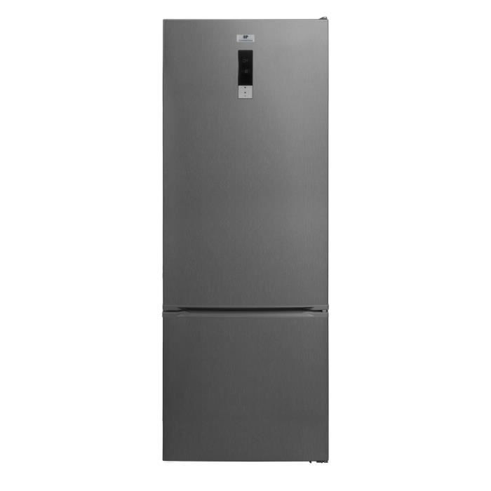 Réfrigérateur congélateur bas CONTINENTAL EDISON- 472L - Total No Frost ( Sans givre) - 41 dB - L70 cmxH186cm -inox