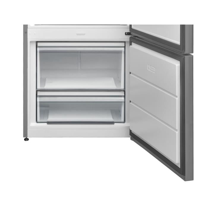 Réfrigérateur congélateur bas CONTINENTAL EDISON- 472L - Total No Frost ( Sans givre) - 41 dB - L70 cmxH186cm -inox