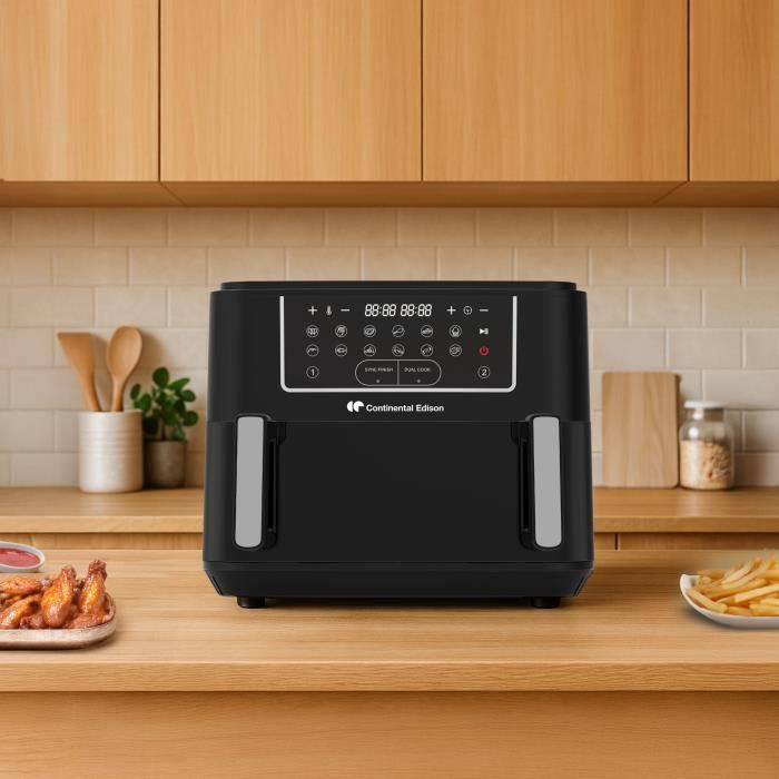 Friteuse a air sans huile - CONTINENTAL EDISON - CEFR2400TB - 2600 W - 10,5 L - Noir