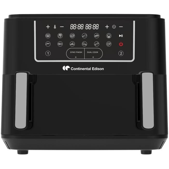Friteuse a air sans huile - CONTINENTAL EDISON - CEFR2400TB - 2600 W - 10,5 L - Noir