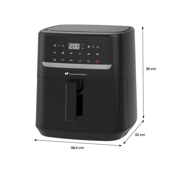 Friteuse a air sans huile - CONTINENTAL EDISON - CEFR240092L - 1800 W - 9,2 L - Noir