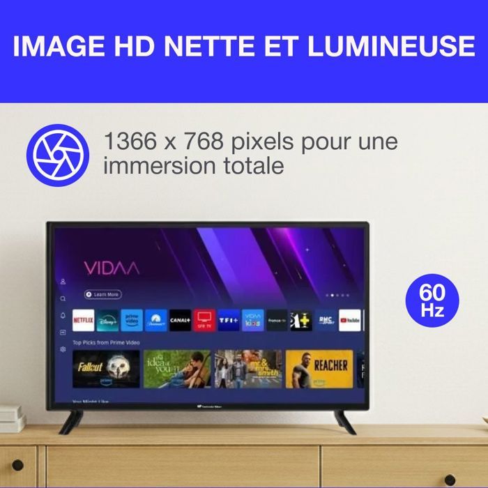 TV HD - CONTINENTAL EDISON - 32 (81 cm) - Smart Vidaa - Wifi Bluetooth - 3xHDMI - 2xUSB - CELED32SVHD25B6