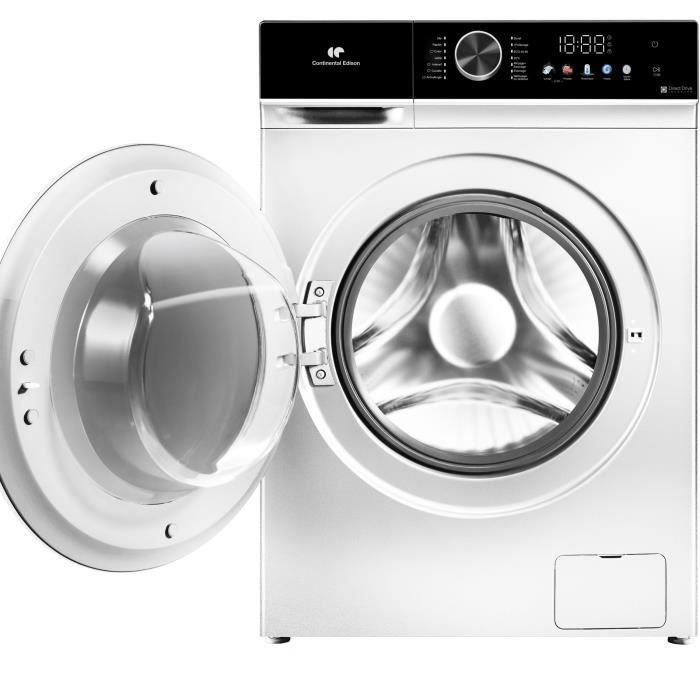Lave-linge hublot - CONTINENTAL EDISON - CELL1012DDW1 - 10kg - MOTEUR INDUCTION DIRECTE SANS COURROIE - 60 cm - 1200 trs/min - Blanc