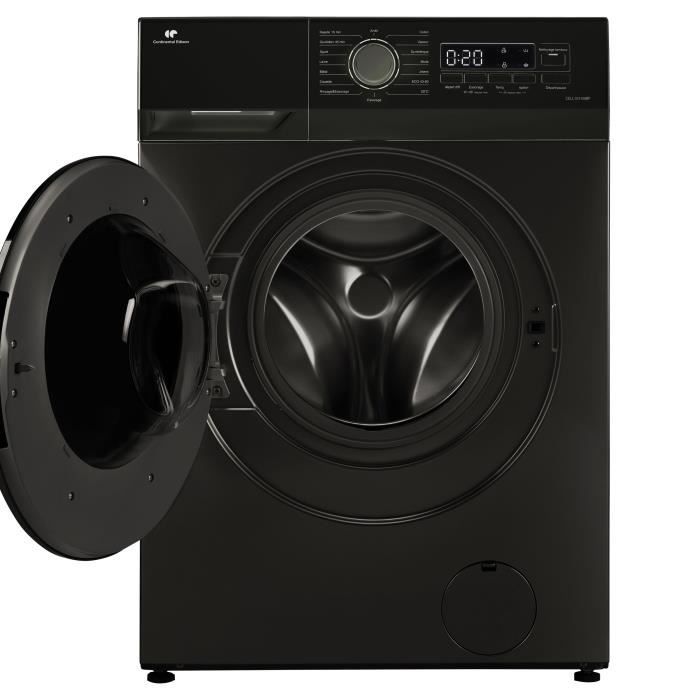 Lave-linge hublot - CONTINENTAL EDISON - CELL10140IBP - 10kg - Moteur induction - 60 cm - Classe A - 1400 trs/min - Noir mat